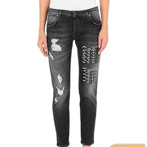 Gaelle Paris Black Denim Pants Sz 27